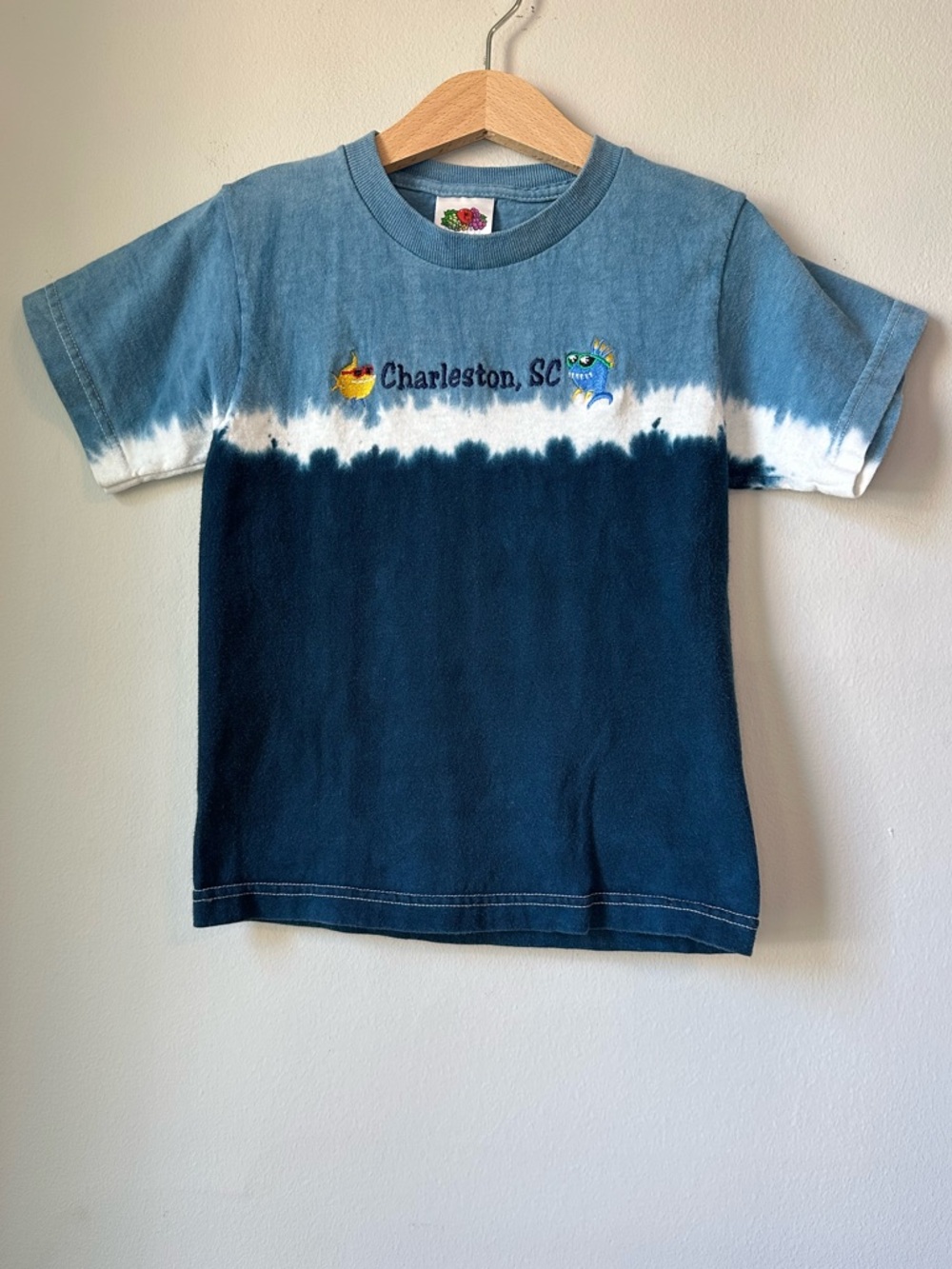 Charleston South Carolina Blue Tie-Dye Tourist T-Shirt Size 2-4
